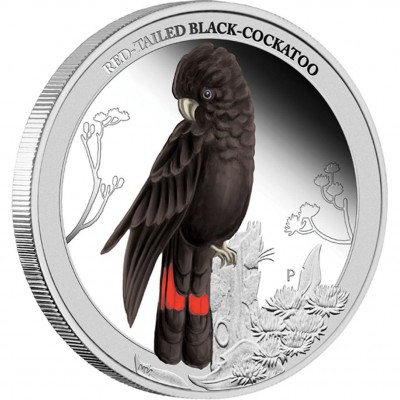 Silver Coin RED-TAILED BLACK-COCKATOO 2013 "Birds of Australia" Series  - 1/2 oz, Proof