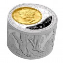 Silver Cylinder Shape Glided Coin $50 FORTUNA REDUX 3D Mercury 2013 Proof, Niue - 6 oz (the first in the world)