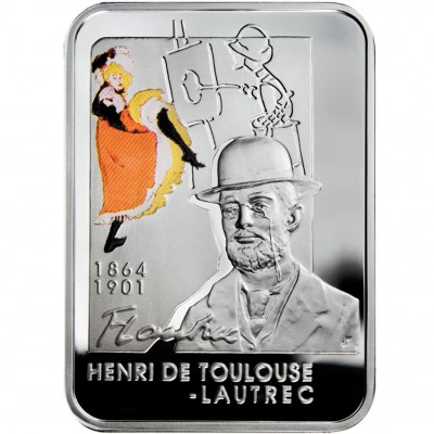 Silver Coin HENRY DE TOULOUSE-LAUTREC 2008 "Painters of the World” Series