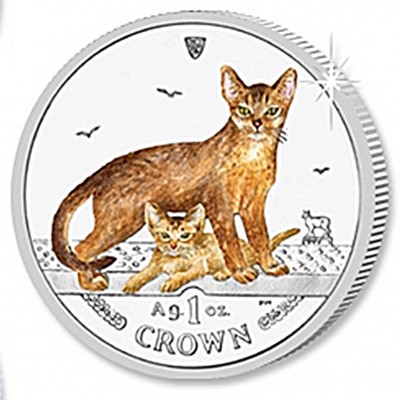 Silver Colored Coin ABYSSINIAN CAT 2010 "Cats" Series