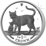 Silver Coin Bengal Cat and Kitten 2002 Cats Series - 1 oz