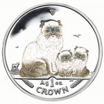 Silver Coloured Coin Himalayan Cat 2005 Cats Series - 1 oz
