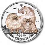 Silver Coloured Coin Chinchilla Cat 2009 Cats Series - 1 oz