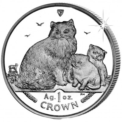 Silver Coin (20th Anniversary of the Series) Ragdoll Cat 2007 Cats Series - 1 oz