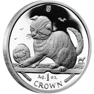 Silver Coin Scottish Fold Kitten 2000 Cats Series - 1 oz