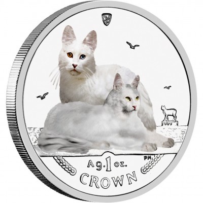 Silver Colored Coin Turkish Angora Cat 2011 Cats Series - 1 oz