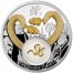 Silver Coin GOLDEN SNAKES 2012 with selective gilding and 24K Gold Plated Piece