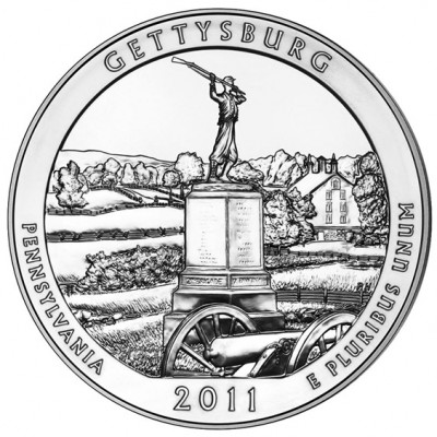 America the Beautiful Silver Coin – Gettysburg National Military Park, Pennsylvania 2011 - 5oz